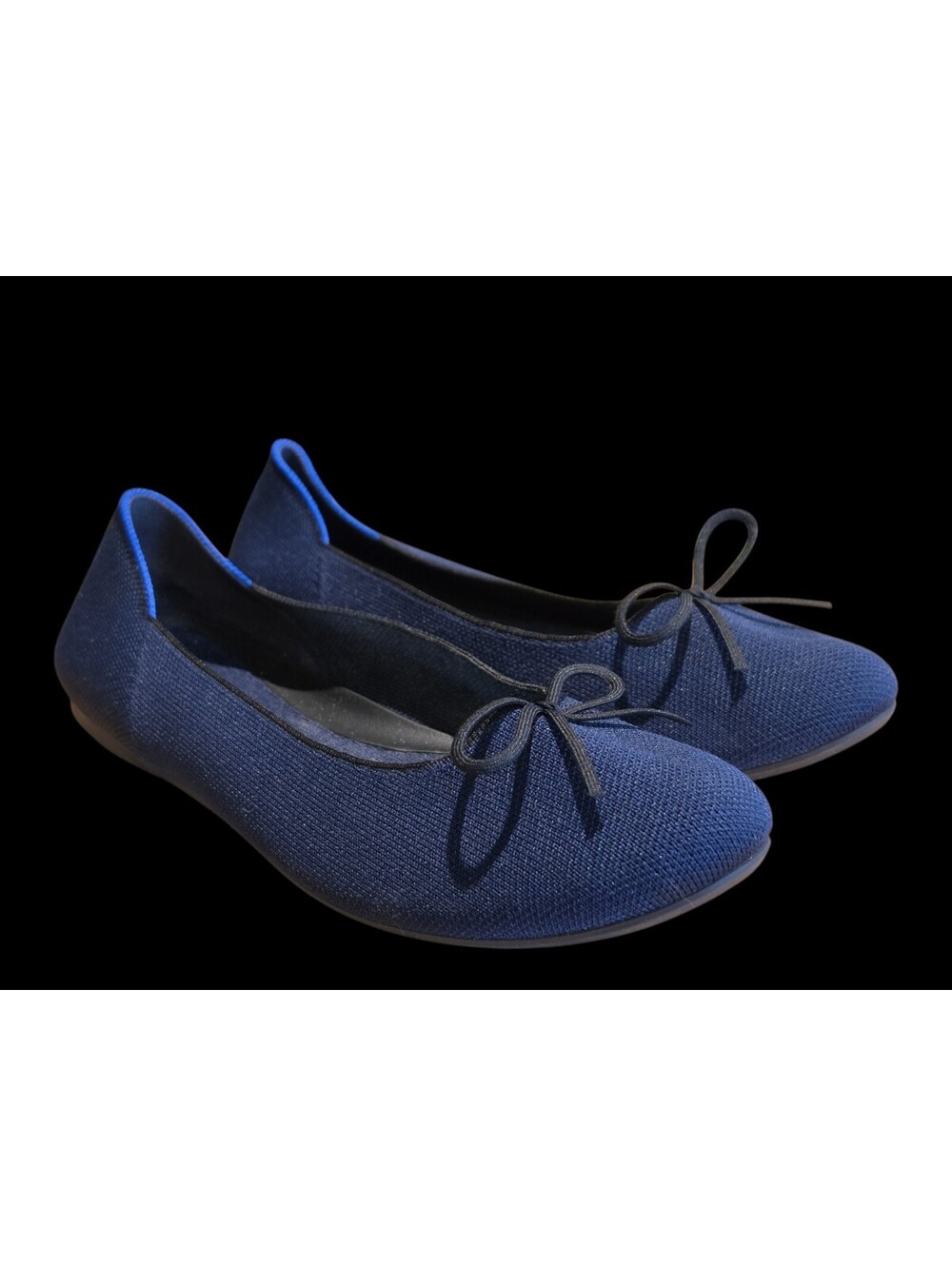 Rothy’s The Ballet Flat Dark Navy Bow Flats Size 10.5